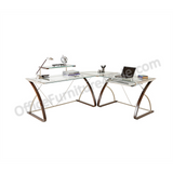 (Scratch and Dent) Realspace Outlet Merido Main Desk, 36"H x 55"W x 28.35"D, Espresso/Silver