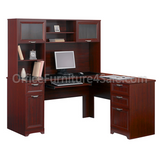 Realspace Outlet Magellan 59"W L-Shaped Desk, Classic Cherry