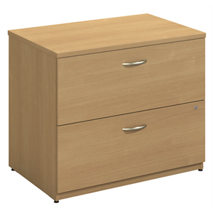 (SCRATCH & DENT) Bush Outlet Components Collection 36" Wide 2 Drawer Lateral File, 29 27/32"H x 35 2/3"W x 23 11/32"D, Light Oak