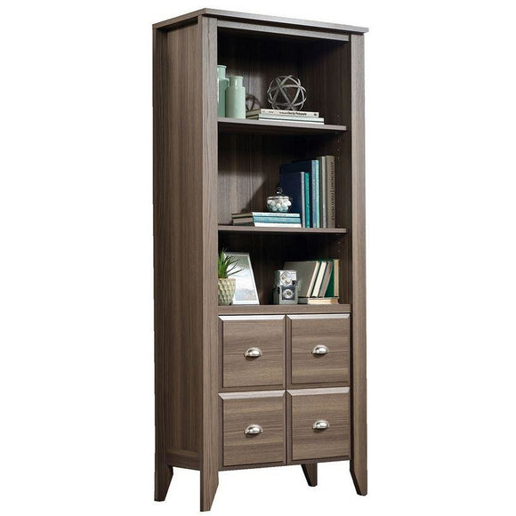 Sauder Outlet Shoal Creek 4-Shelf Bookcase With 2 Doors, Diamond Ash