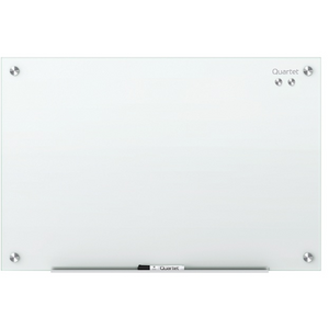 Quartet Infinity Magnetic White Glass Frameless Dry-Erase Board, 48" x 36"