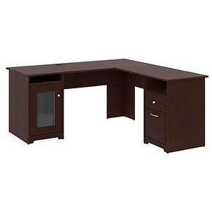 Bush Furniture Cabot L Shaped Desk, Harvest Cherry, Standard Delivery