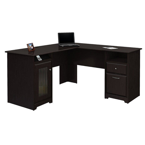 Bush Furniture Cabot L Shaped Desk, Espresso Oak