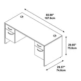 (Scratch & Dent) Bush Business Furniture Outlet Components Desk With Two 3/4 Pedestals, Mocha Cherry, Standard Delivery