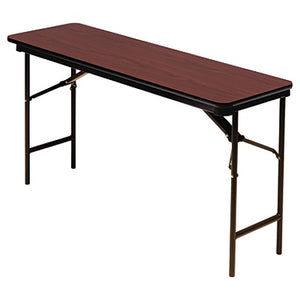 Iceberg Premium Folding Table, Rectangular, 60"W x 18"D, Mahogany/Brown