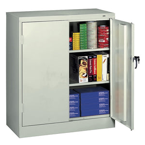 (Scratch & Dent) Tennsco Counter-High Storage Cabinet With Reinforced Doors, 42"H x 36"W x 18"D, Light Gray
