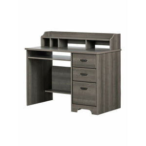 South Shore Versa 45"W Computer Desk With Hutch, Gray Maple