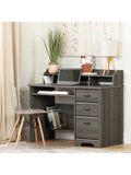 South Shore Versa 45"W Computer Desk With Hutch, Gray Maple