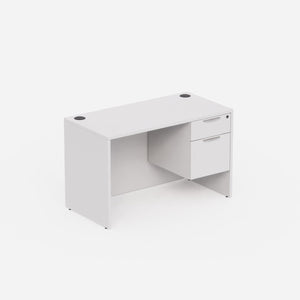 Sheridan Gen2 Agent Desk with Locking Hanging Box/File Pedestal Drawers, 48"Wide x 24"D, Pure White